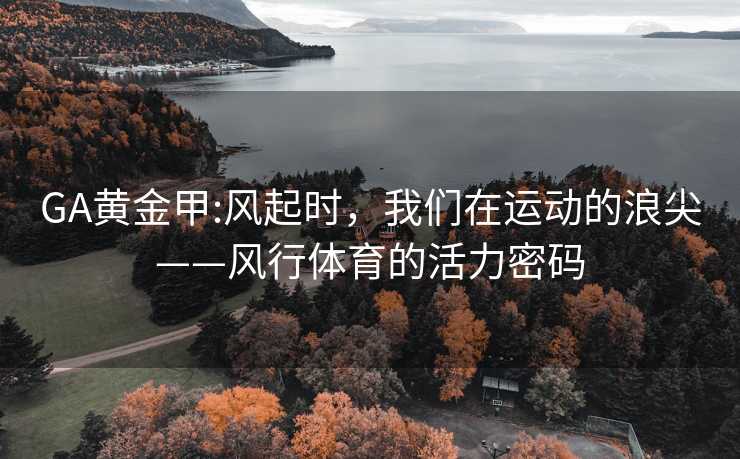 GA黄金甲:风起时，我们在运动的浪尖——风行体育的活力密码